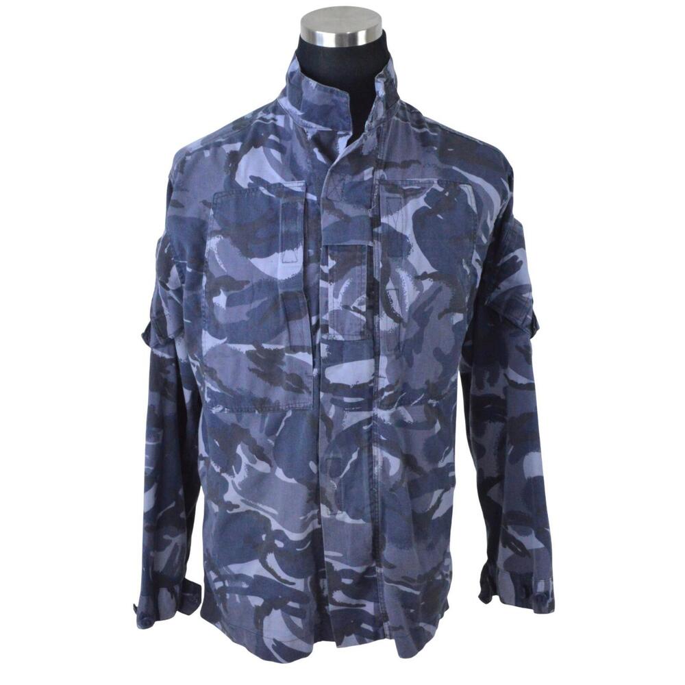 British Army OPFOR Blue Camo Military Jacket Combat Shirt 180/96 L Long Rare